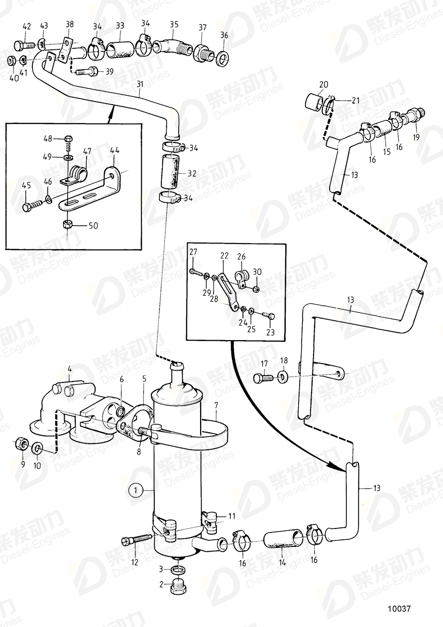 VOLVO Hose clamp 945754 Drawing